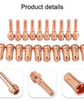 20 Pack Plasma Cutter Consumables For Eastwood Versa Cut 60A Torch CB70 Setup with heavy duty copper nozzles and swirl rings.