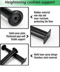 Premium Adjustable Furniture Leveling Feet Set With Universal Screw Threads To Fix Those Wobbly Tables, showcasing rubber and stainless steel support design.