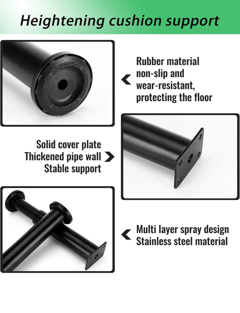 Premium Adjustable Furniture Leveling Feet Set With Universal Screw Threads To Fix Those Wobbly Tables, showcasing rubber and stainless steel support design.