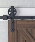 Hole Free Barn Door Soft Close Kit For Single Doors Weighing 88 To 132 Pounds With Hidden Spring Damper, installed view