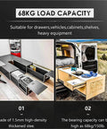 Heavy Duty Locking Drawer Slides 260 Lb Capacity With Full Extension 3 Fold, Smooth Silent Operation, Rust Resistant Finish, Steel Construction With Ball Bearing Rollers, Perfect For Cabinets, Tool Chests And Furniture. 68kg load capacity for camper and cabinet drawers