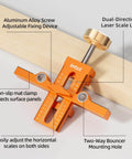 Cabinet Door Mounting Jig With Upgraded Dual Hole Locator, Aluminum Alloy Alignment Tool demonstrating easy adjustment features.