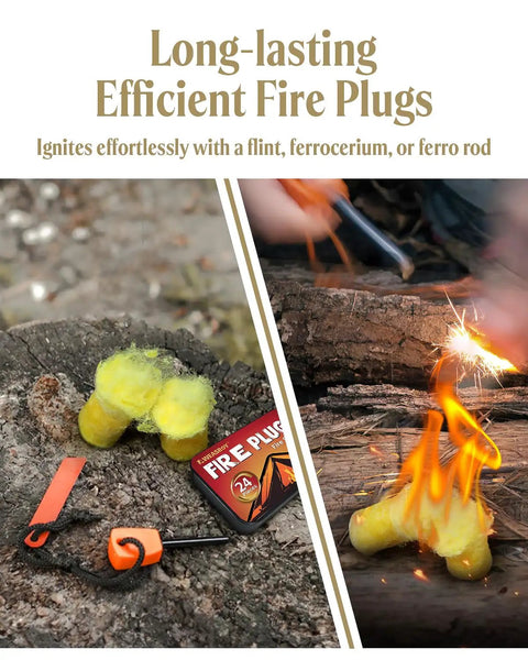 Waterproof Fire Plugs And Windproof Fire Starters For Campfires With Long Burn Time Ideal For Fireplace Chimney BBQ Grill Camping