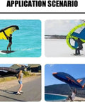 Inflatable Windsurf Wing For Water Sports Handheld Wing Foil Kite With Clear Window in various applications on water and land.