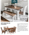 Chunky Farmhouse Wood Table Legs Set Of 4 with dining table, bench seating, and white chairs in dining room.