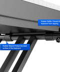 Close-up of Double X Keyboard Stand For Digital Pianos And 54 To 88 Key Keyboards showing rubber sleeves and raffle details