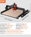Beefy 300W 3 Axis CNC Router Engraving Machine Kit with GRBL Control, showing 400x400 mm working area, for wood and plastic use