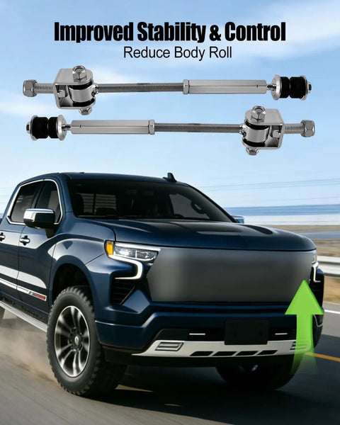 Adjustable Sway Bar End Link Kit For 4 To 6 Inch Lifted Trucks Fits Silverado GMC Sierra heavy-duty forged steel on a lifted truck