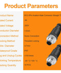 Product parameters for 10 Pack M12 4 Pin Aviation Connector A Code Male IP67 Waterproof Plug And Play Field Ready Screw In Plug