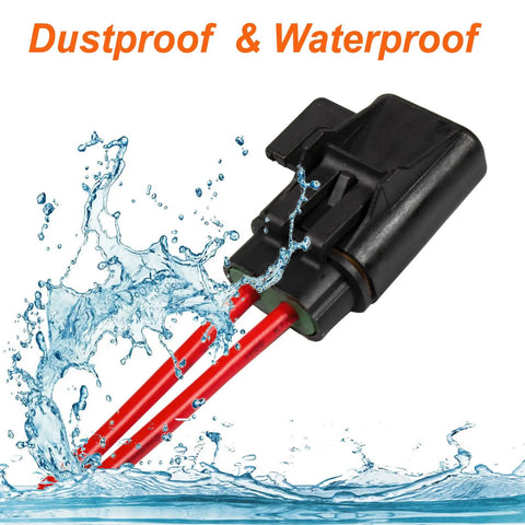 Bulletproof Waterproof Sealed Inline Fuse Holder Kit For Ato Atc Fuses With Heavy Duty Rubber Gaskets Tough Weatherproof Wiring Splice Setup No Hassle Auto Electrical Gear Pack Of Six shown against water spray.
