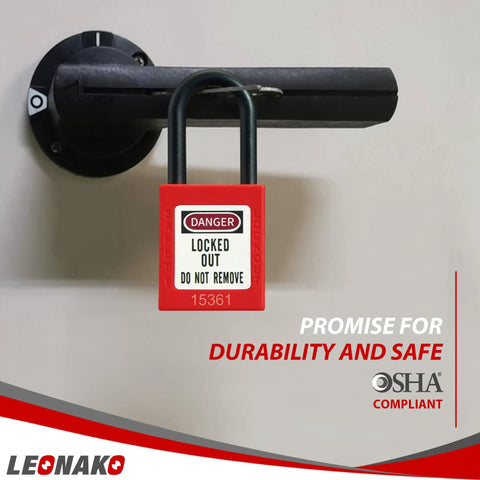 Bulletproof Lockout Tagout Safety Padlocks 5 Pack Keyed Different With Nylon Shackles And Individual Keys For Industrial Hazardous Energy Control And OSHA Compliant Work Sites Built Tough