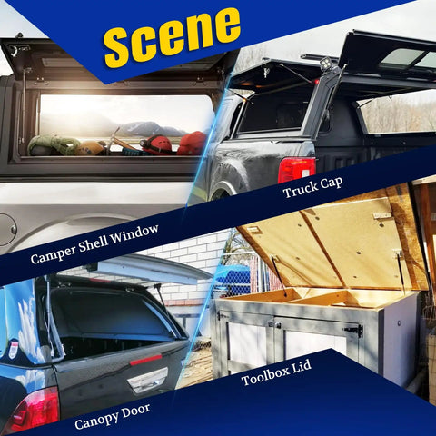 Heavy Duty Gas Struts For Rv Compartments And Storage Bays 15 Inch 60 Lb Lift Support Shocks on camper shell and truck cap