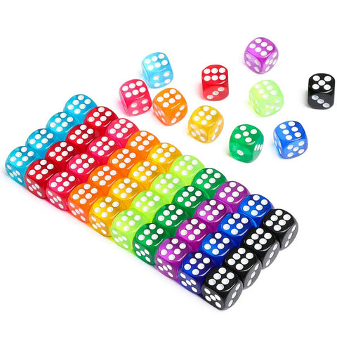 Cool 50 Piece Dice Set With 14mm Colorful 6 Sided Dice For Board Games Family Game Night Math Learning And Classroom Use