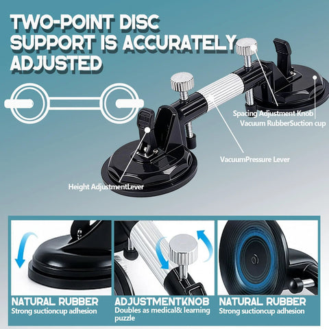 Laminate floor gap repair tool (Amazon) with adjustable countertop clamps and vacuum suction cups for granite.