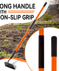 Beefy Heavy Duty Garden Hoe With 58 Inch Fiberglass Handle Long Reach Weeding Hoe 6.3 Inch Wide Blade in a field