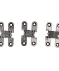 Hidden Door Hinge Set For Cabinets Jewelry Boxes And Bookcase 3 Pcs 43mm 1.69in Invisible 180 Degree Zinc Alloy Cross Hinge Heavy Duty