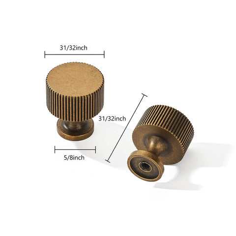 Antique Brass Cabinet Knobs 1 Inch Solid Finish 25mm Drawer Pulls Set Of 10 For Cabinets And Drawers Kitchen Hardware with measurements