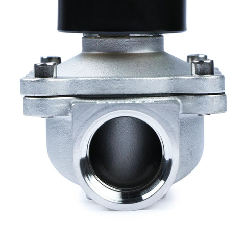 1 Inch 24V AC Stainless Steel Electric Solenoid Valve Normally Closed For Air Water Fuel With Viton Seals front view