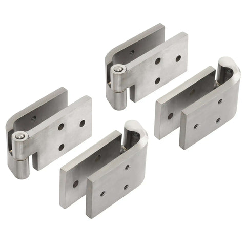 Ford Bronco Door Hinges Kit Left And Right For 1966-1977, Galvanized Silver Finish, 304 Stainless Steel