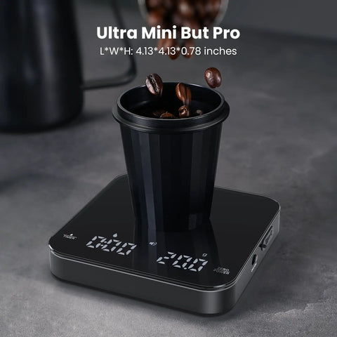 Palm Size Espresso Scale With Timer And USB C Rechargeable Battery, 2kg Capacity At 0.1g Precision For Espresso And Pour Over