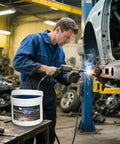 Welder using Anti Spatter Welding Nozzle Gel For MIG Torch 16 Oz Easy Dip Application Keeps Tips Clean By Forming Protective Film