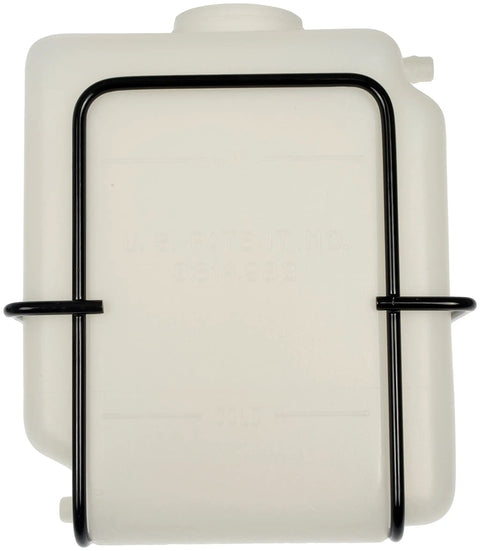 Hella Tough Engine Coolant Recovery Tank Kit With Thick Wall Plastic Reservoir top view with black mounting brackets for universal fit