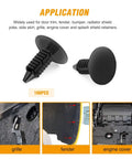Zero Drama Heavy Duty Nylon Bumper Fastener Rivet Clips And Fender Shield Retainer Push Pin, 100 pack, ideal for grille and fender applications.