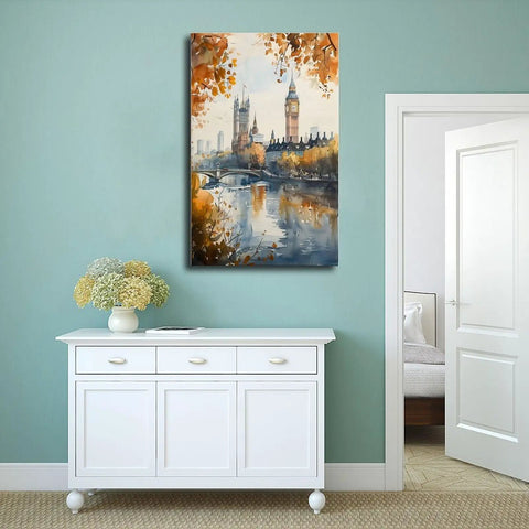 Battersea Power Station Watercolor Print London Wall Art Landscape Canvas Poster For Home Office Dorm Decor 12x18 Inch Unframed