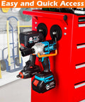 Heavy Duty Magnetic Tool Hooks For Garage And Shop, No Drill Mount, Strong Magnetic Hangers For Tool Chest, 2 Pack