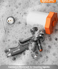 Hustle Ready Lvlp Paint Spray Gun With Built In Oil Water Catcher For Custom Rides And Wood Finishing disassembled in soapy water for easy cleaning.