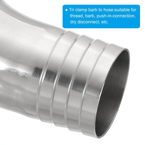 Heavy Duty One And A Half Inch 90 Degree Hose Barb Fitting Stainless Steel 304 Elbow Connector For Pneumatic And Hydraulic Systems Universal Barbed Adapter 38.1 mm Od One Piece close-up