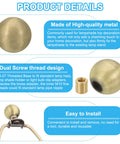 25mm Ball Lamp Finial Caps Knob Set Bronze Finish Solid Brass For Table And Floor Lamps 2 Pack With M10 Male To One Quarter Twenty Seven Female Brass Adapter Decorative Screw Cap Nuts