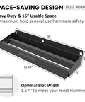 Go To Hammer Holder Wall Mount Storage Rack Organizer For Workshop Shed Garage And Home product dimensions shown