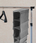 Kickass Multi Layer Closet Hanging Storage Bag And Solid Non Woven Wardrobe Organizer With Heavy Duty Reinforced Seams on hanger.
