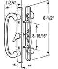 Diagram of Mortise Style Sliding Patio Door Handle Set White Diecast Non Keyed Easy Swap For Damaged Or Worn Out Door Handles Fits 3 15/16 Inch Hole Spacing Single Pack Premium Replacement For Quick Low Downtime Install