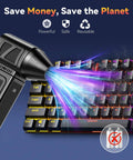 Upgraded Electric Air Duster Cordless With Rechargeable Battery 360000 RPM Turbo Power blowing dust off keyboard