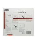 Back view of DIY Friendly No-Fuss All In One Cabinet Door And Drawer Drill Mounting Template package showing instructions.