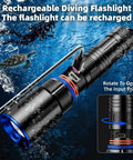 Beast 1000 Lumen Rechargeable LED Dive Light featuring USB-C charge port underwater scene with turtle background.