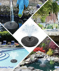 Sun Powered Fountain Pump For Bird Bath And Garden Water Feature 1.5W Outdoor Pump With 8 Nozzles in various settings