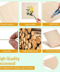 Four basswood sheets, 12x12 inches, 1/12 inch thick, unfinished wood blanks for laser cutting and crafts