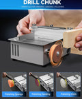 Slick Portable Mini Table Saw Engineered For Exact Woodworking And Craft Cutting cuts balsa wood with adaptable drill chunk and polishing tools.