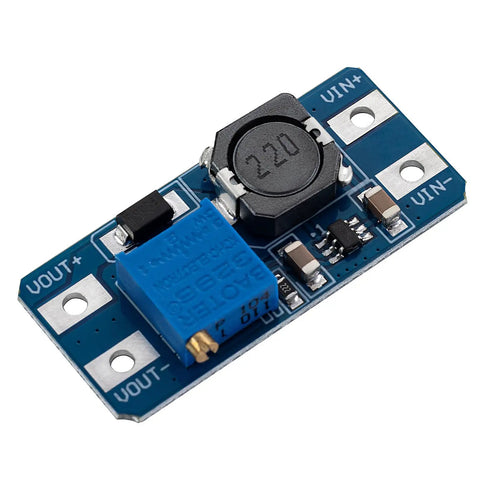 Close-up of MT3608 Dope DC-DC Step Up Boost Converter Module with components visible, part of Pack Of 10, 2V-24V to 5V-28V output