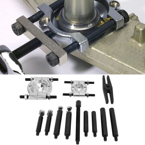 Kick Ass 5 Ton Bearing Puller Set 12pcs Bar Type Separator And Splitter Kit For Removing Bearings On ATV And Snowmobile Engines Pulling Flywheels Smoothly While Doing Pro Repair Work That Makes Any Job Look Totally Sick All Day Long. 12pcs steel bearing puller kit with splitters and bars