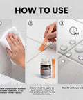 How to use Clear Liquid Waterproof Sealant Brush Application for bathroom grout and tile, showcasing cleaning, application, and drying.