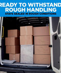 Heavy Duty Packing Tape With Dispenser 1.88 Inch By 800 Inch Clear used on boxes in van, ideal for moving and package sealing