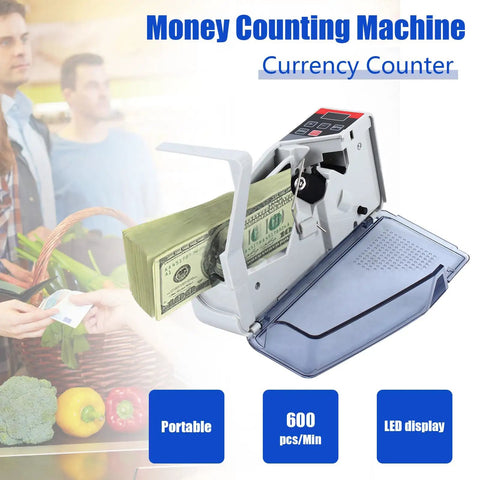 Portable Money Counter With LED Display And Batch Mode Handy Mini Banknote Counter with carry case visible