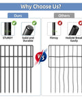 Comparison of 25 Pack No Dig Garden Animal Barrier Fence Kit 17 Inch High By 27 Ft Long rustproof metal vs flimsy hollow fence