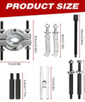 Heavy Duty Bearing Separator And Puller Kit 9 Piece Wheel Bearing Removal Tools Set components with measurements