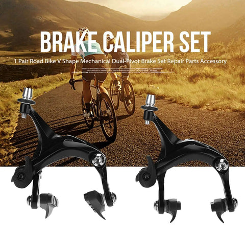 Deadly Smooth Road Bike V Brake Set Featuring Heavy Duty Mechanical Dual Pivot Calipers With Tough Aluminum Alloy Housing, black design.
