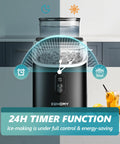 Countertop Ice Maker Machine With External Water Tank, Two Easy Water Filling Options, Up To 34 Lbs Per Day, black in kitchen